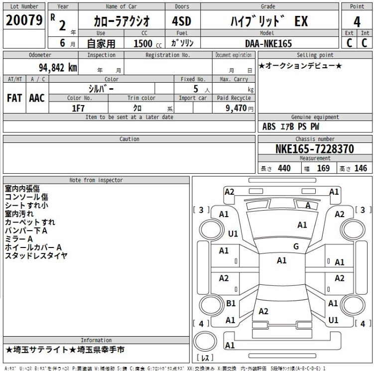 Auction Sheet for Axio