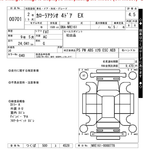 Auction Sheet for Axio